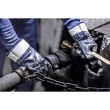 NITRAS Nitrilhandschuhe, weiß / blau