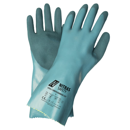 NITRAS GREEN BARRIER CUT, gants de protection chimique, pétrole