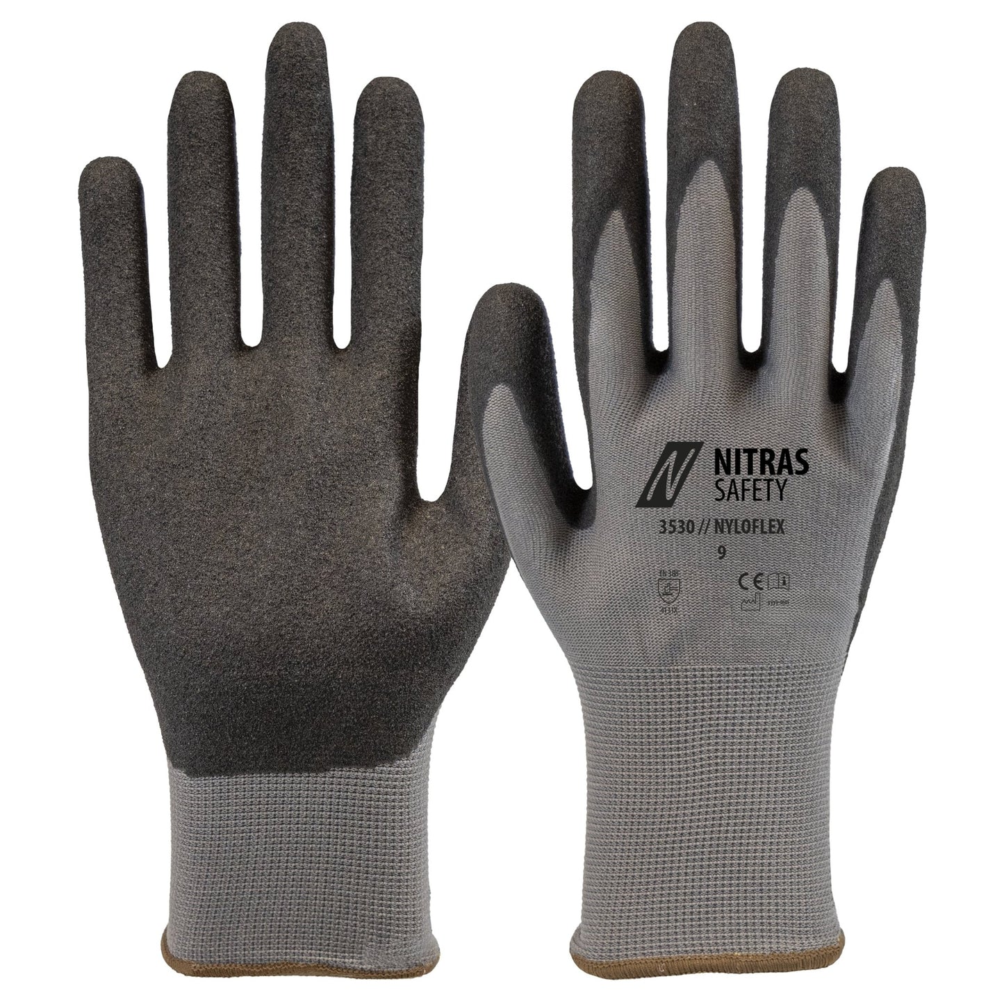 NITRAS NYLOFLEX, Montagehandschuhe, grau / schwarz
