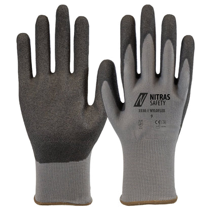 NITRAS NYLOFLEX, Montagehandschuhe, grau / schwarz