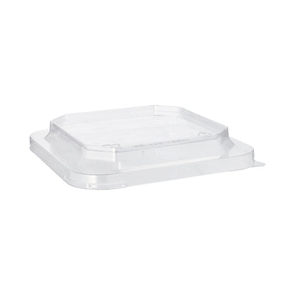 Le couvercle Starpak 25 pour boîtes à lunch est un couvercle transparent, carré en plastique PET avec des bords légèrement surélevés et des rainures subtiles, conçu par Starpak pour s'adapter en toute sécurité aux boîtes à lunch transparentes et rectangulaires.