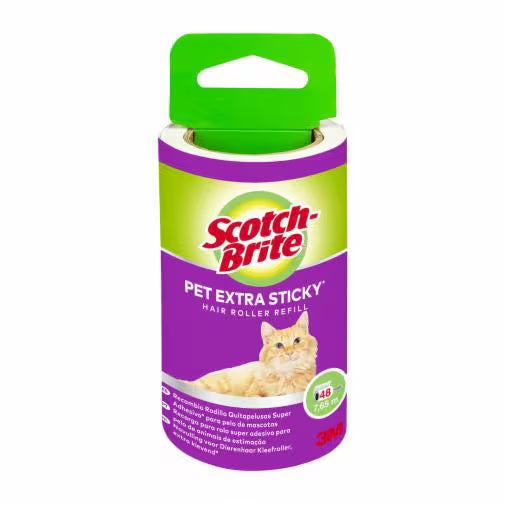Scotch-Brite™ Pet Extra Sticky* Roller für Tierhaare 48 Blatt + 4 Scotch-Brite™ Pet Extra Sticky* Ersatzrolle für Tierhaare, 48 Blatt, 1/Packung | Packung (1 Stück)