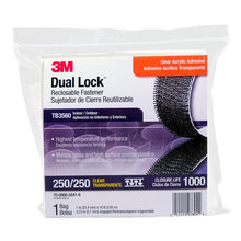 3M™ Dual Lock™ Flexibler Druckverschluss TB3560, Transluzent, 25 mm x 3 m, 5.7 mm, 40 Köpfe/cm2, Aussenbreich | Beutel (1 Stück)
