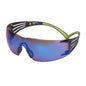 3M™ SecureFit™ 400 Schutzbrille, schwarz/grüne Bügel, Antikratz-Beschichtung, blaue Scheibe, verspiegelt, SF408AS-EU | Packung (1 Stück)