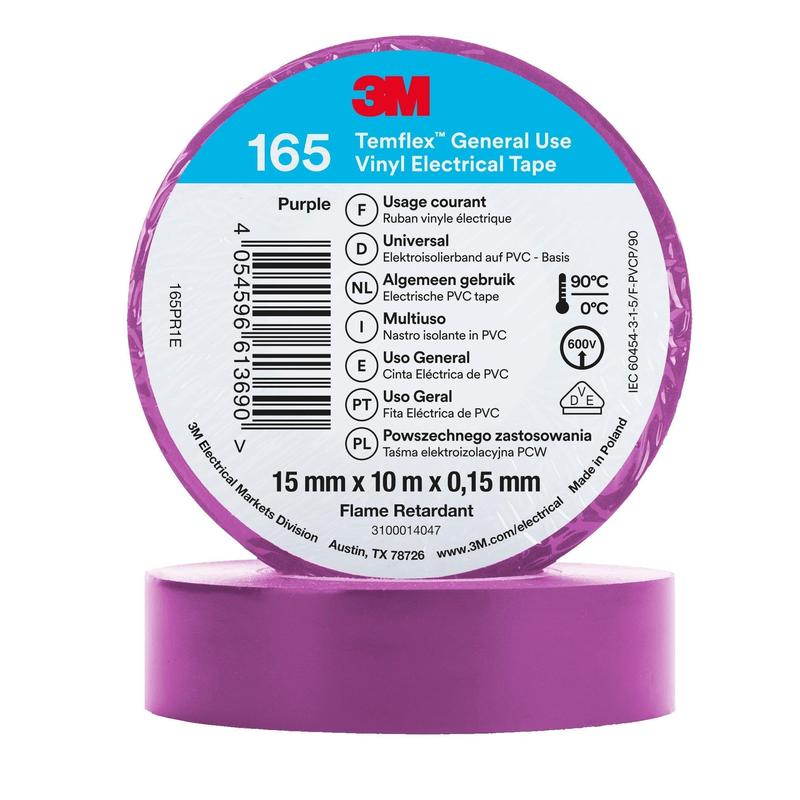 Ruban isolant en vinyle 165 TemflexMC 3MMC, violet