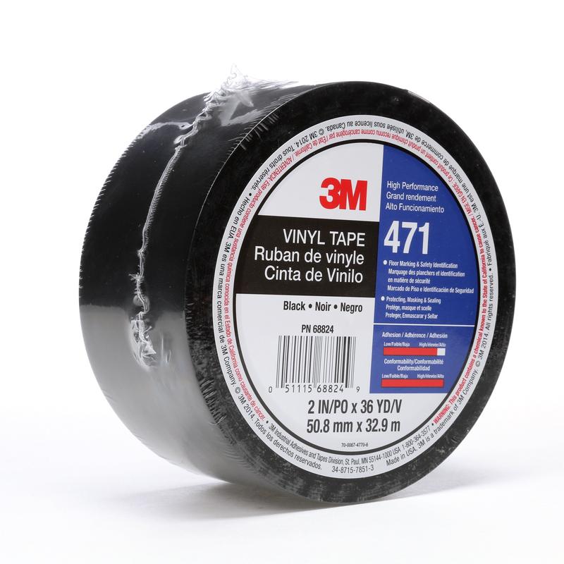 3M™ Weich-PVC-Klebeband 471, Schwarz, 50 mm x 33 m, 0.14 mm, einzelverpackt | Packung (1 Rolle)