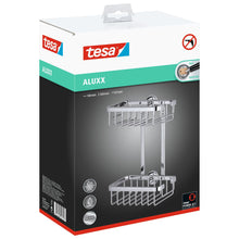tesa ALUXX Duschregal ohne Bohren, zweistöckig, verchromt, inkl. Klebelösung