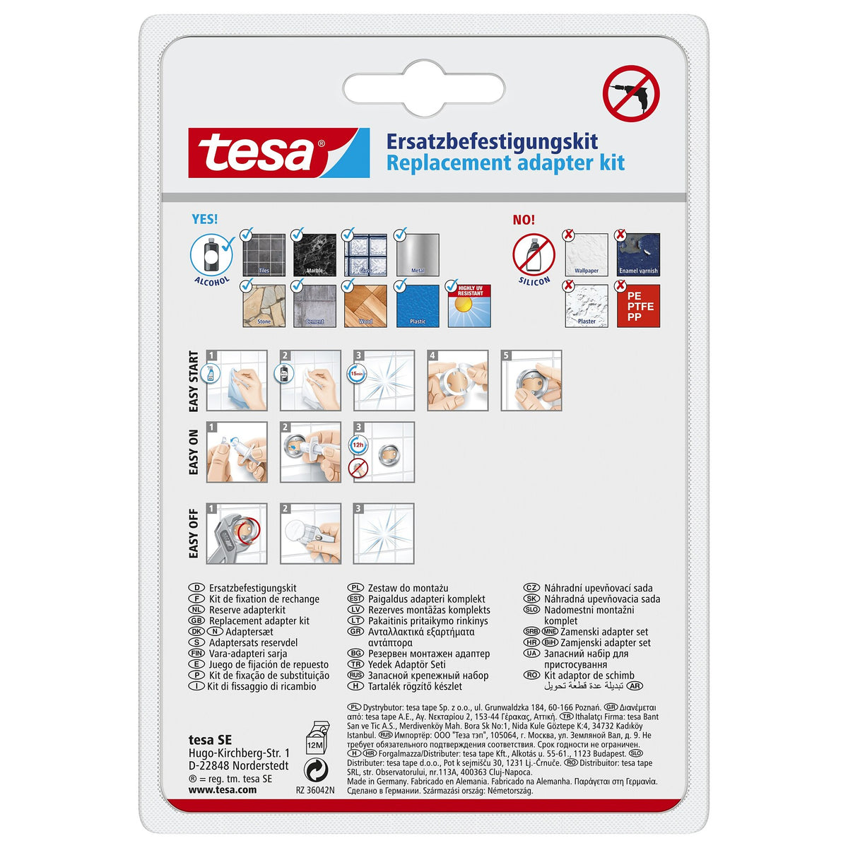 tesa Ersatzadapter-Satz BK 30-2, schwarz