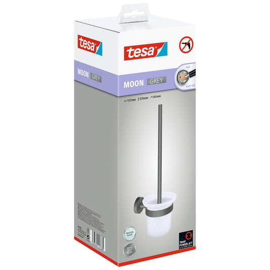 Porte-brosse de toilettes tesa MOON GREY, gris mat, avec solution adhésive