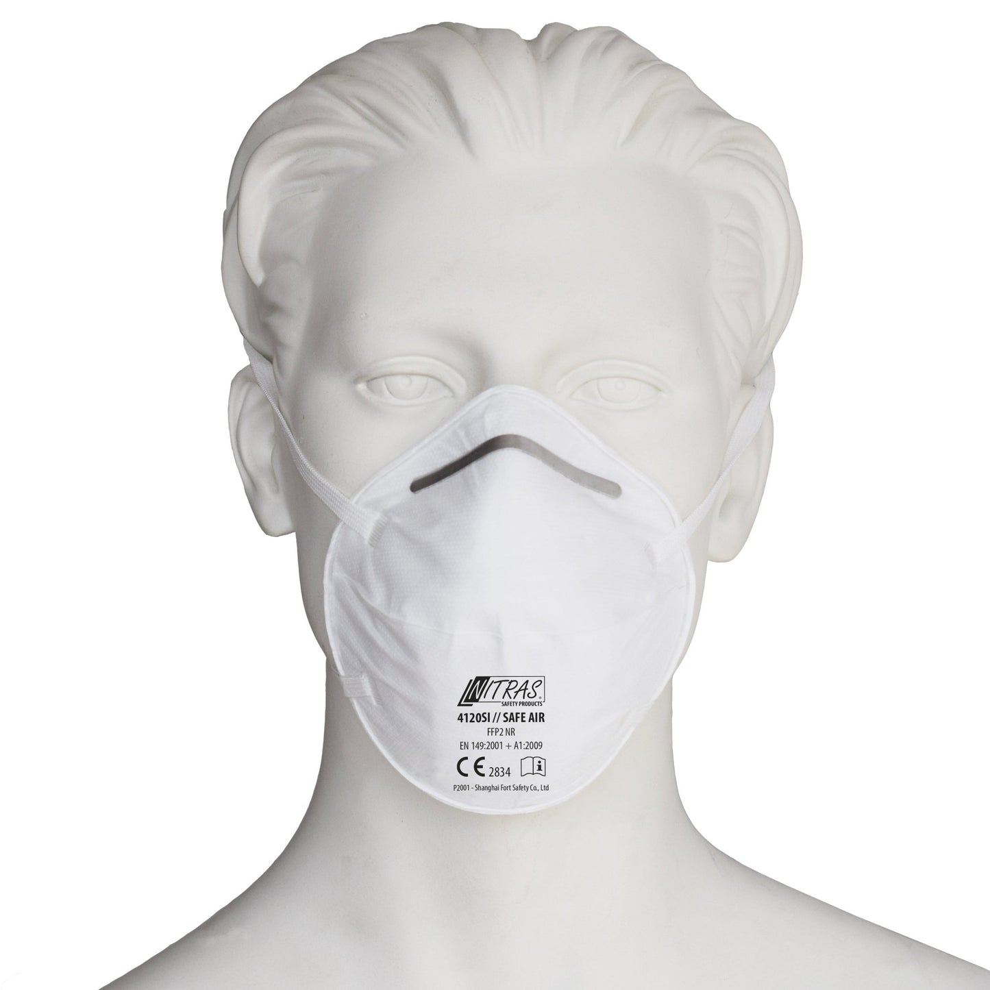 NITRAS SAFE AIR, masque respiratoire, FFP2 NR, sans valve, blanc, EN 149, boîte de 20 pièces | Paquet (20 pièces)