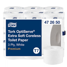 Tork OptiServe Extra-Weiches Hülsenloses Toilettenpapier T7, 3-lagig, weiß, 18 Rollen à 550 Blatt | Packung (18 Rollen)