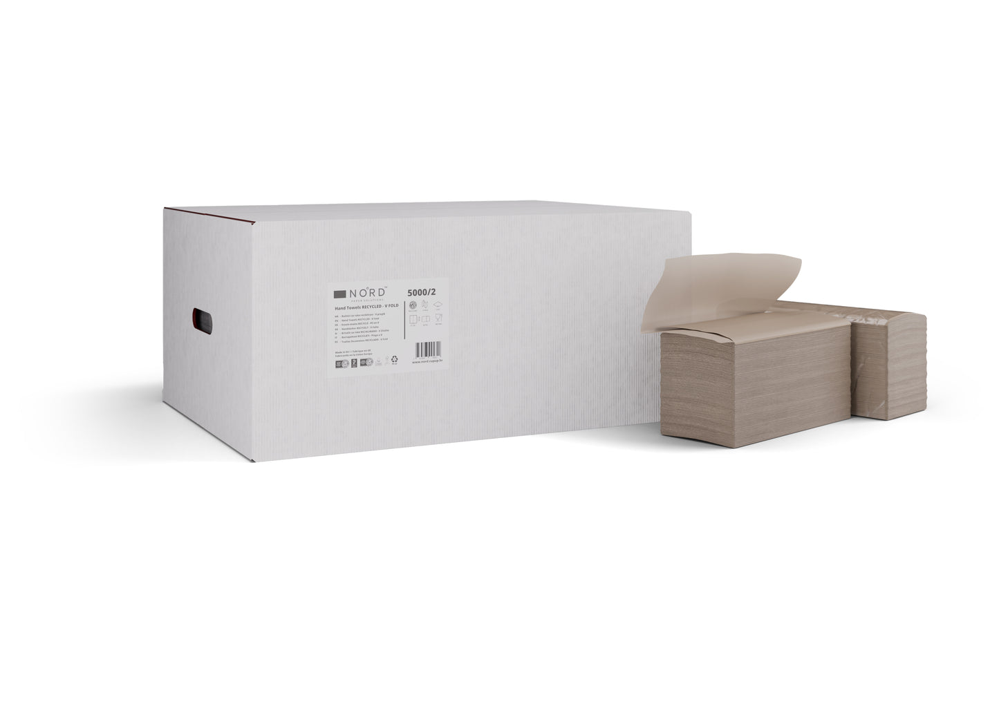 Essuie-tout, pli en V, 23,5x21cm, marron, 20x250 feuilles | Boîte (20 paquets)