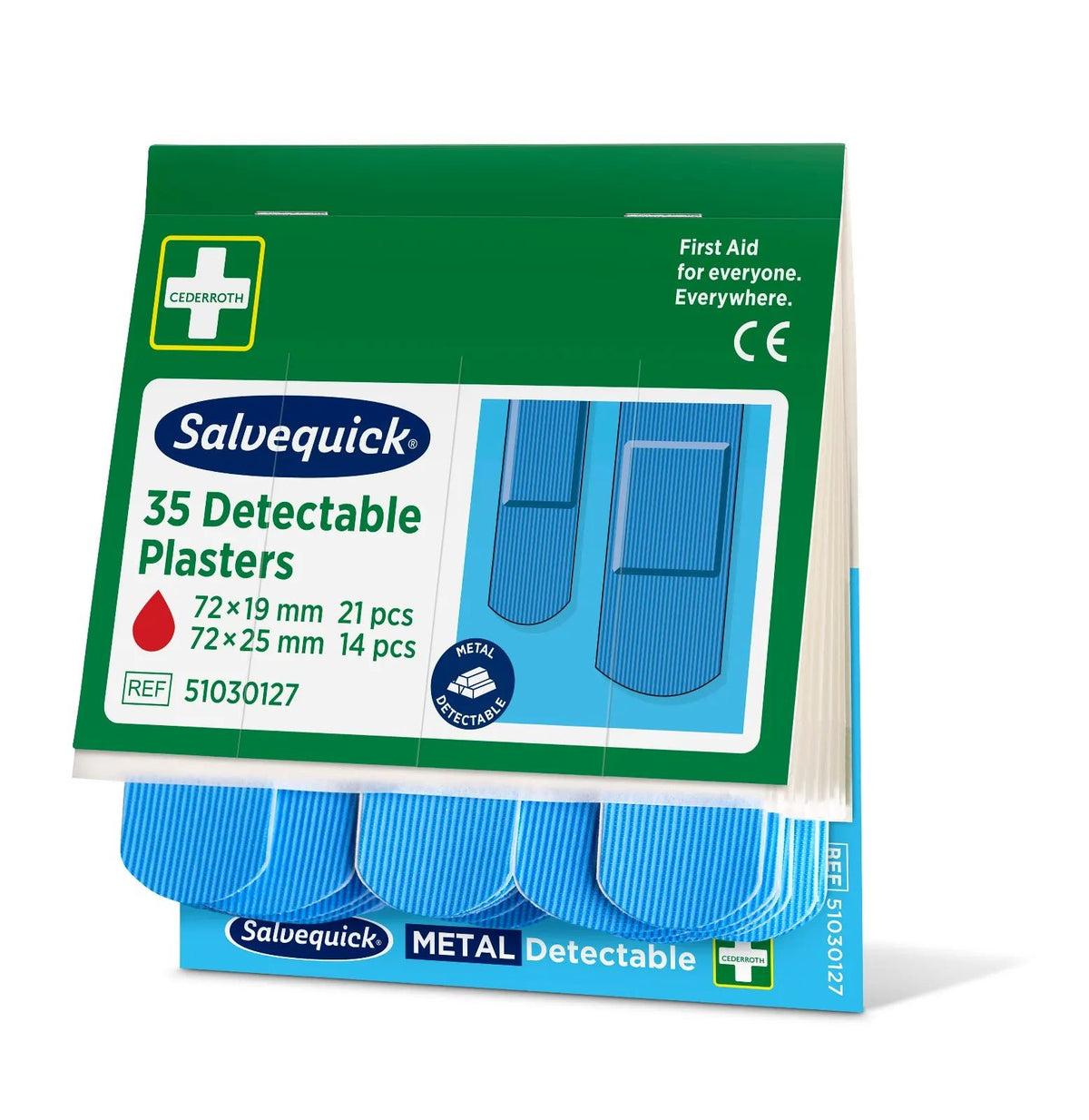 Pansements bleus détectables, 35 pièces/mine  | Boîte (35 pièces)