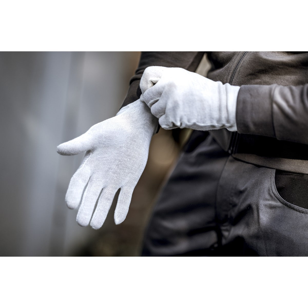 NITRAS Baumwoll-Trikot-Handschuhe, naturfarben Baumwoll-Trikot, Größe 10 | Packung (12 Paare)