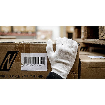 NITRAS Baumwoll-Trikot-Handschuhe, naturfarben Baumwoll-Trikot, Größe 8 | Packung (12 Paare)