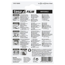 tesafilm Mini-Abroller + 2 Rollen Invisible, matt-weiß, für Rollen bis 19 m