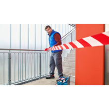 Ruban de signalisation non adhésif tesa 58137PE, 100 m x 80 mm, rouge et blanc – Utilisation