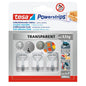 tesa Powerstrips Selbstklebende Haken mit abnehmbaren Drahthaken, transparent
