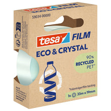 tesafilm Eco & Crystal, transparent, en boîte pliante à suspendre, 33 m x 19 mm