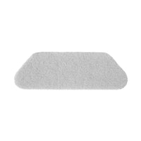 Le tampon TASKI Americo S, 45 x 15 cm, blanc et extra-fin, de la marque Diversey Deutschland GmbH & Co. OHG, est idéal pour le polissage des sols propres et secs ; ce tampon aux coins arrondis est vendu à l'unité.