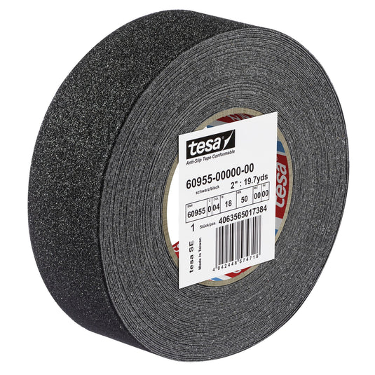 tesa 60955 : ruban antidérapant extrêmement souple, 18 m x 50 mm, noir