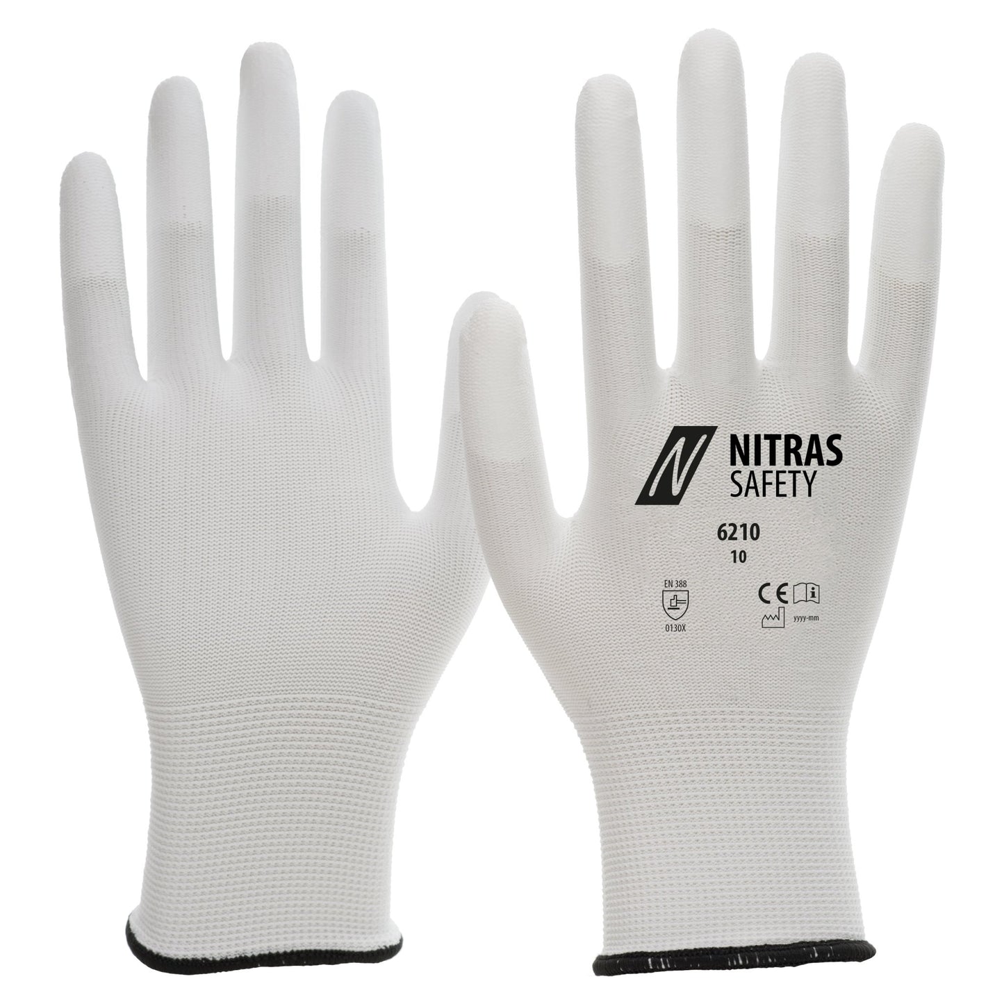 NITRAS Nylonhandschuhe, weiß
