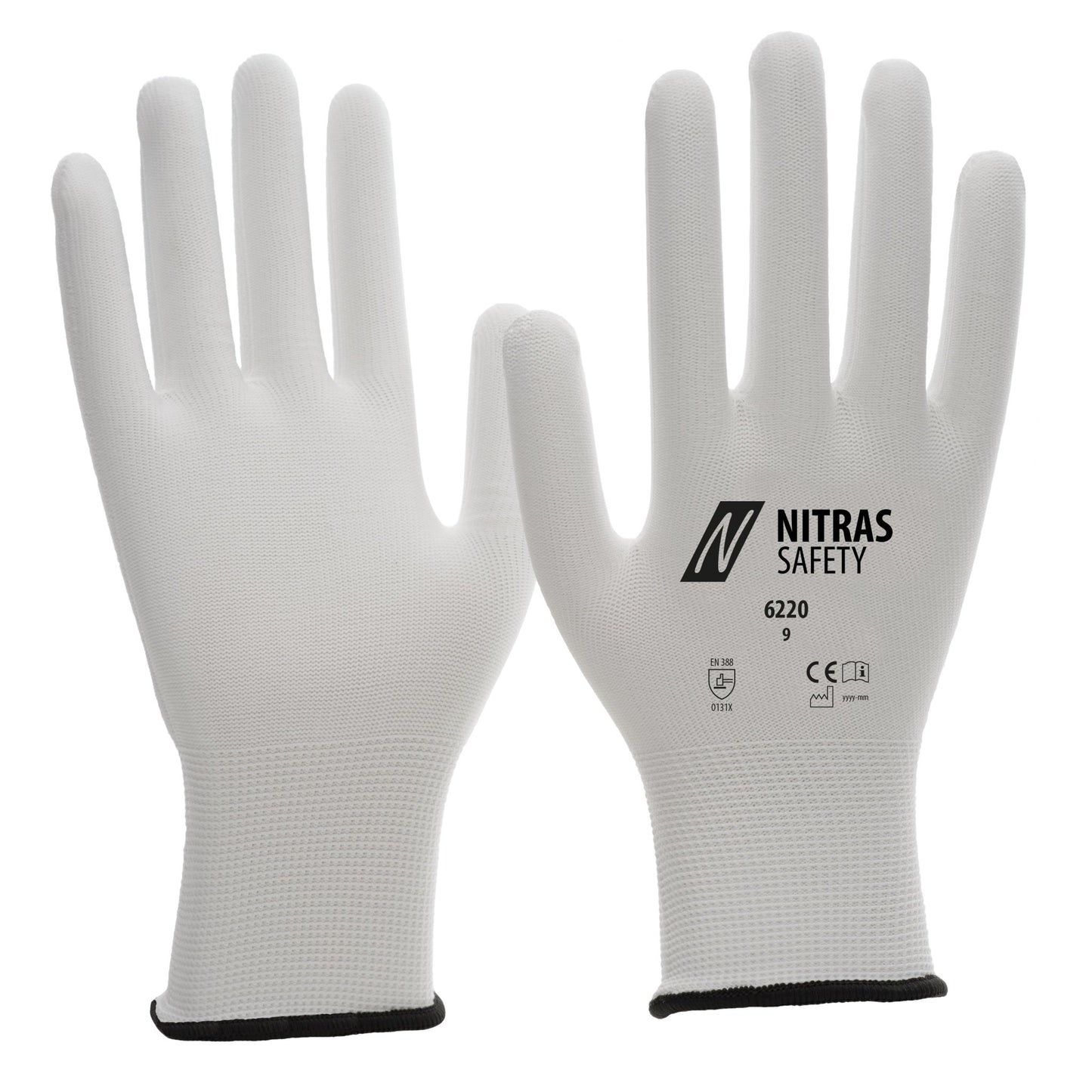 NITRAS Nylonhandschuhe, weiß