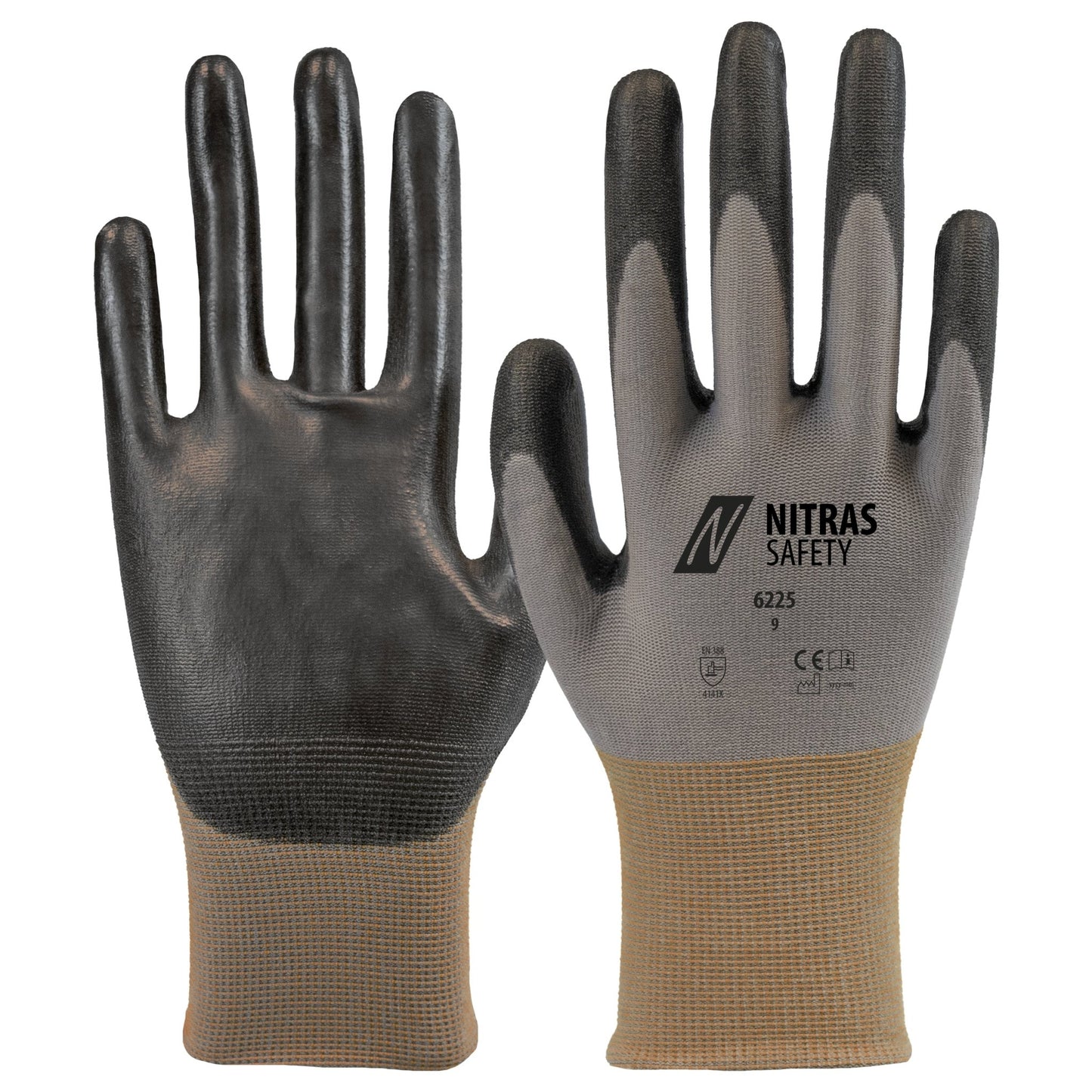 NITRAS Montagehandschuhe, grau / schwarz