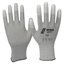 Gants antistatiques NITRAS, gris/blanc