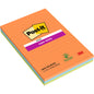 Un paquet de Post-it® Super Sticky Notes grand format, Boost Collection, ligné (101 x 152 mm), 3 blocs de 45 feuilles, 100% certifié PEFC (SGSCH-PEFC-COC-110078) par 3M Deutschland GmbH.