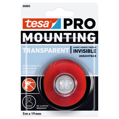 tesa PRO 66965 Mounting Transparent 5 m x 19 mm