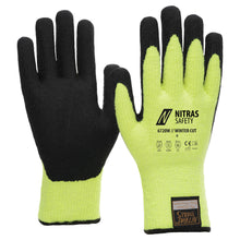 NITRAS TAEKI WINTER CUT, gants de protection contre les coupures, jaune fluo / noir