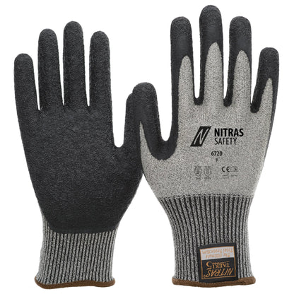 NITRAS TAEKI Schnittschutzhandschuhe, grau / schwarz