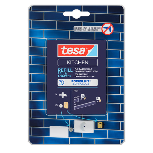 Recharge tesa Power.Kit pour kits de rangement de cuisine – rail et adaptateur