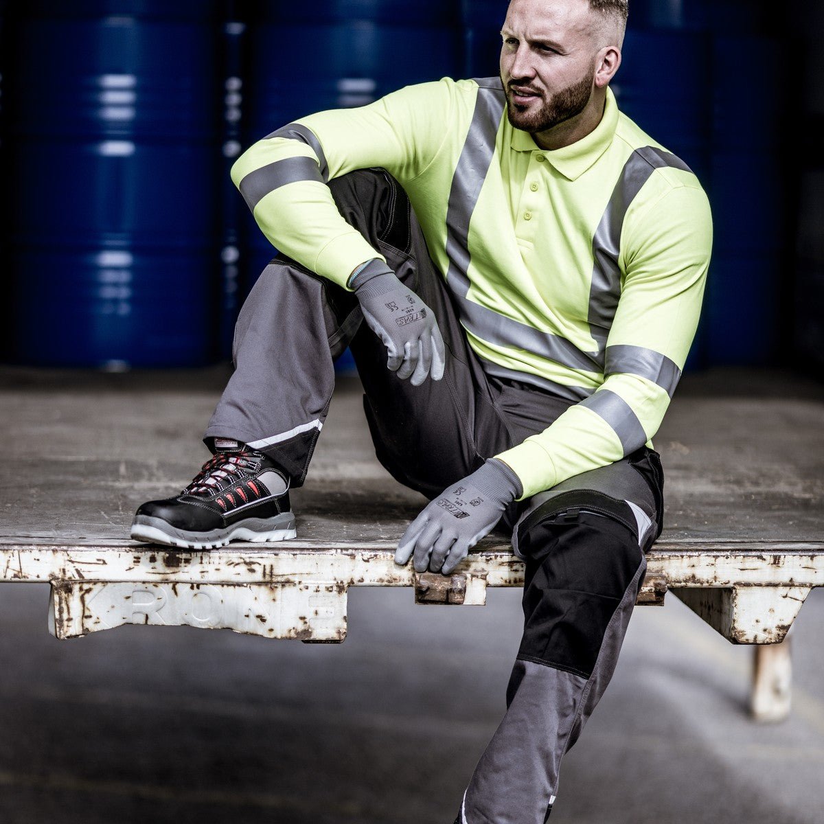 NITRAS MOTION TEX VIZ, Warn-Langarm-Poloshirt