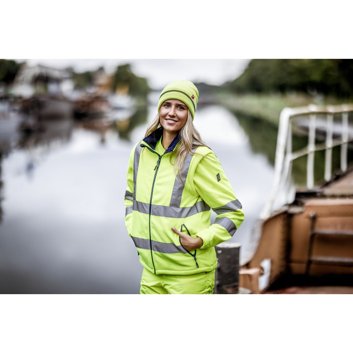 NITRAS MOTION TEX VIZ, veste polaire haute visibilité