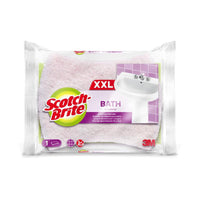 Eine Packung Scotch-Brite® Bath XXL Reinigungsschwamm für das Bad von 3M Deutschland GmbH enthält 1 großen Schwamm zum Entfernen von Kalkablagerungen, mit einer Abbildung eines Waschbeckens auf der Verpackung.