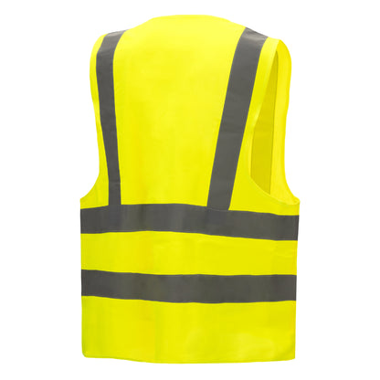 Gilet haute visibilité NITRAS, jaune fluo, EN ISO 13688, EN ISO 20471 Polyester : 100% | Paquet (1 pièce)