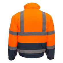 NITRAS MOTION TEX VIZ, veste pilote haute visibilité, orange fluo/bleu marine