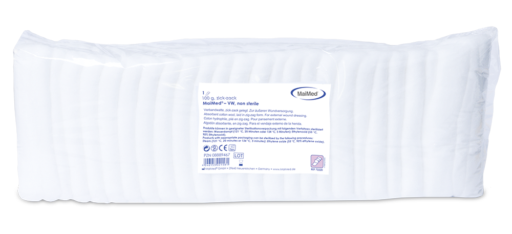 MaiMed-VW zick-zack Verbandwatte Folienbeutel