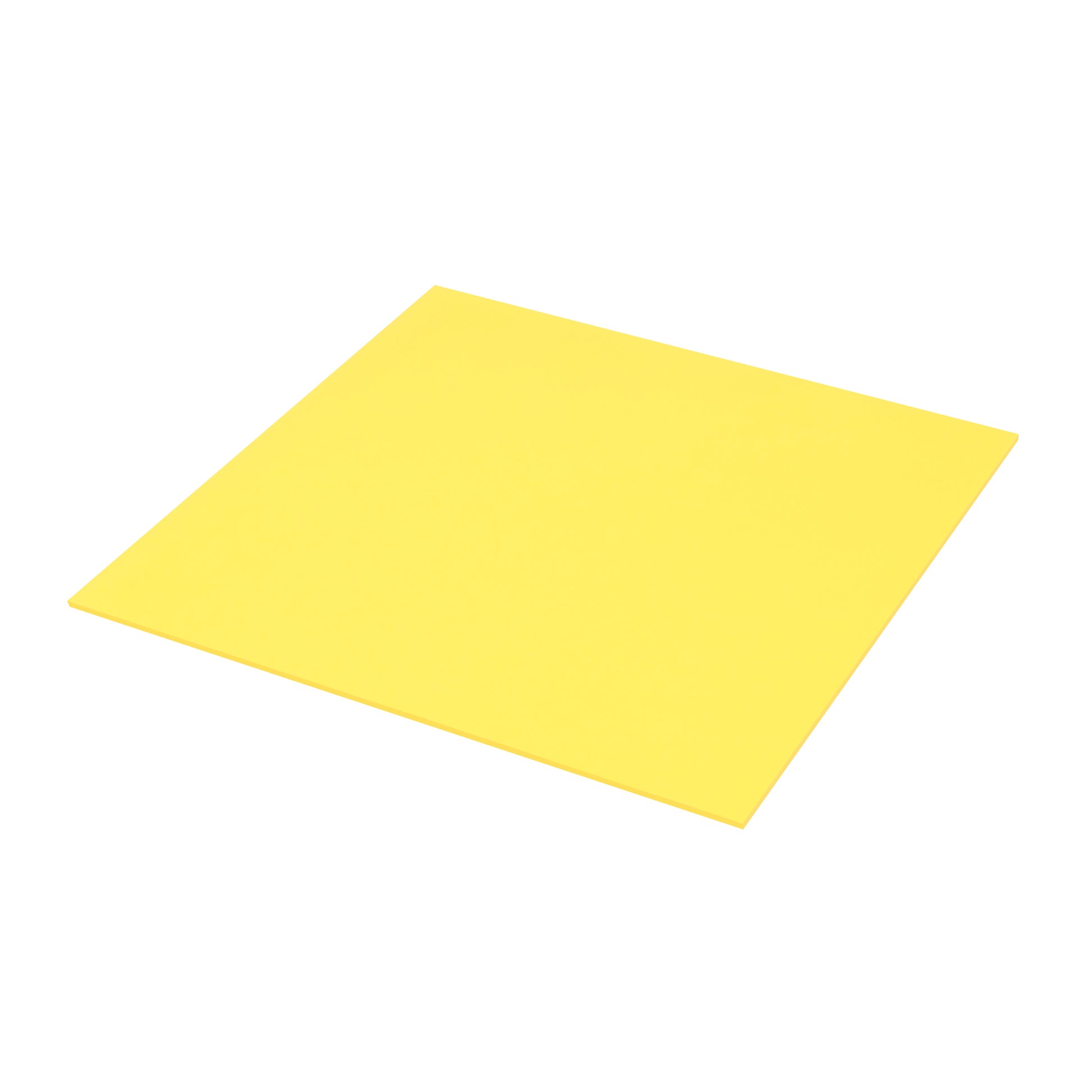 Ein einzelnes flaches, quadratisches Blatt gelber Post-it® Super Sticky Big Notes (BN11-EU, 279 x 279 mm) der 3M Deutschland GmbH ist schräg vor einem weißen Hintergrund abgebildet, was sein leicht dreidimensionales Aussehen hervorhebt.