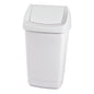 Der Nölle Profi Brush Schwingdeckeleimer weiß von Nölle Profi Brush Bürsten- & Pinseltechnik e.K. ist ein rechteckiger Mülleimer mit Schwingdeckel und gerillter Oberfläche - ideal für hygienische Abfallentsorgung vor neutralem Hintergrund.