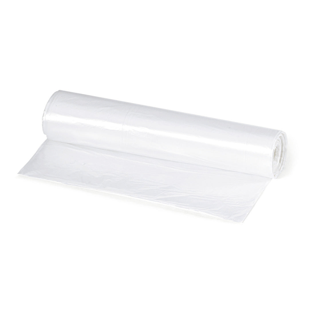 Abgebildet ist eine einzelne Rolle Nölle Profi Brush Mülleimerbeutel, 60 Liter, transparent (von Nölle Profi Brush Bürsten- & Pinseltechnik e.K.), wobei ein Beutel teilweise abgerollt ist, auf einem einfarbig weißen Hintergrund.