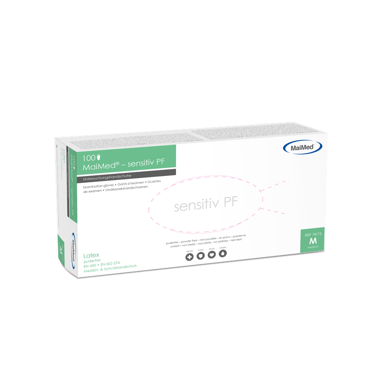 Gants d'examen en latex sensibles MaiMed, non stériles, non poudrés, 100 pièces/boîte