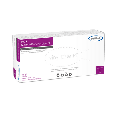 MaiMed-vinyl blue PF, unsteril, puderfrei Vinyl-Untersuchungshandschuhe zu 100 St./Box