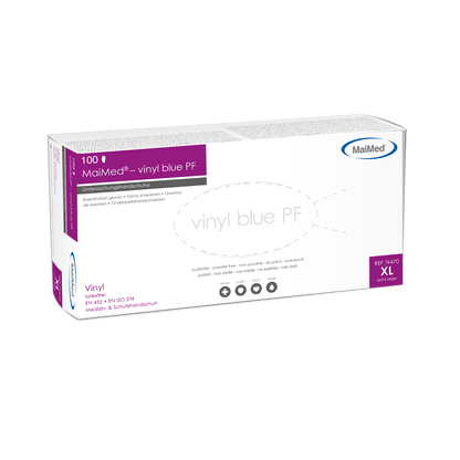 MaiMed-vinyl blue PF, unsteril, puderfrei Vinyl-Untersuchungshandschuhe zu 100 St./Box