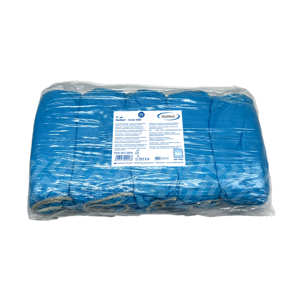 Couvre-chaussures MaiMed-Cover ABS Couvre-chaussures jetables en PP, bleu, 50 pièces/paquet. | Paquet (50 pièces)