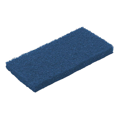 Les pads TASKI Jumbo pour appareils de nettoyage de bords de Diversey Deutschland GmbH & Co. OHG sont des éponges à récurer rectangulaires bleu foncé avec une surface texturée pour un nettoyage efficace, présentées sur un fond blanc.