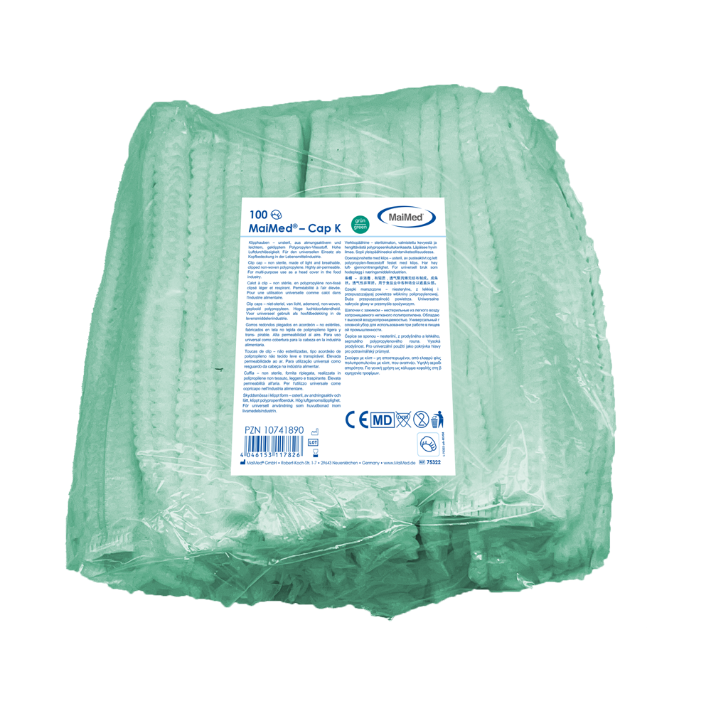 MaiMed-Cap K, capuchon à clip en PP, 100 pièces/sachet