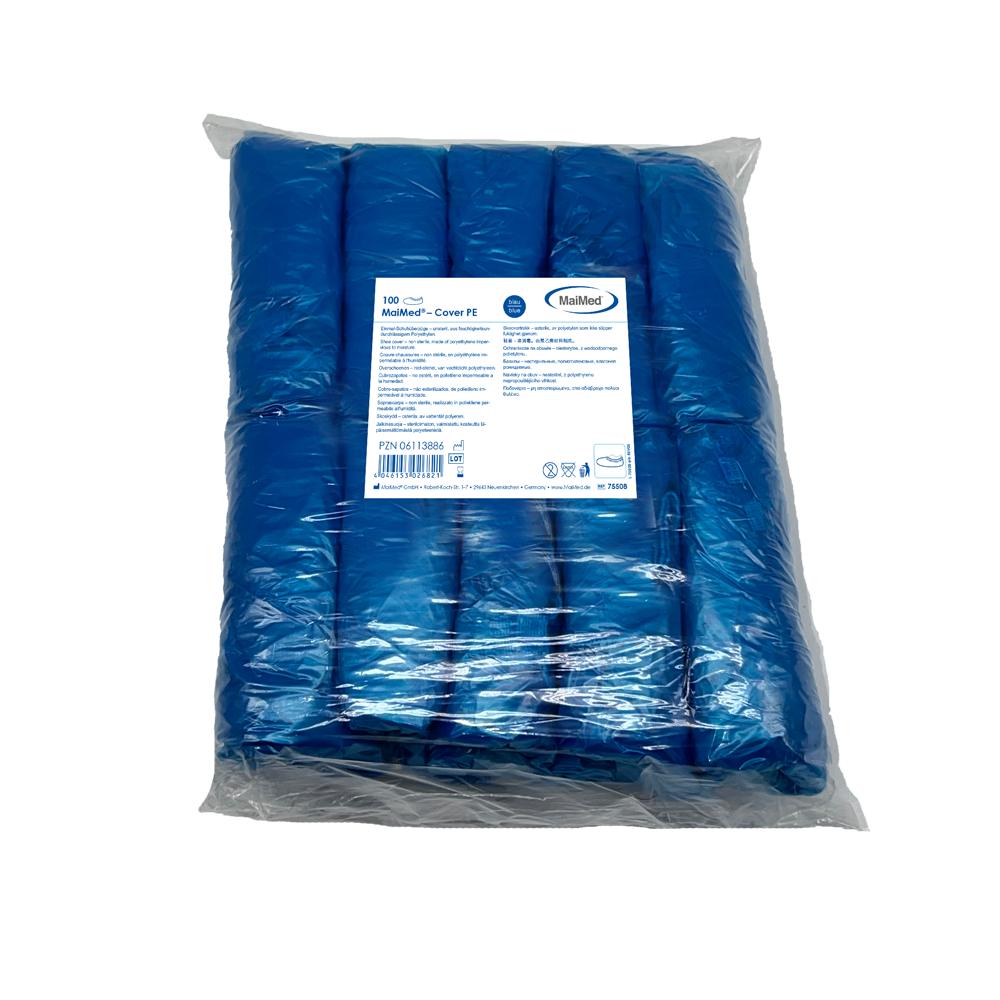 MaiMed-Cover PE Schuhüberzieher Einmal-Schuhüberzieher aus PE, blau, 100St./Pack. | Packung (100 Stück)